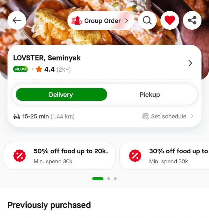 Tap to order from GoFood